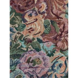 VTG Unbranded Floral Tapestry Fabric Remnant 27x58 Multicolor Vintage Crafting